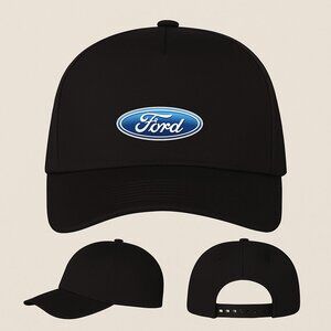 Ford Car Five Panel Twill Snapback Cap- Black